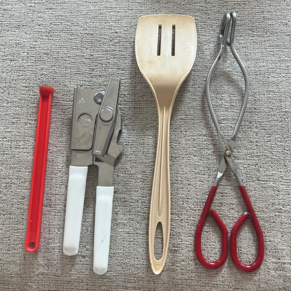 Vintage Kitchen‎ Tool Set Ekco Jar Lifter Swing-A-Way Can Opener Ensar USA